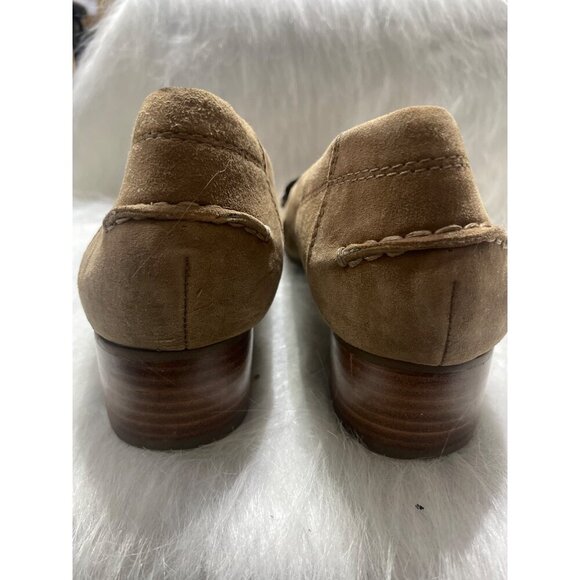 Franco Sarto Womens Tan Suede Loafers With Tassels & Snakeskin Accents Size 10 - Picture 5 of 9